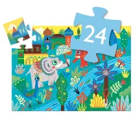   Djeco Formadobozos puzzle - Elefánt és barátai, 24 db-os - Haathee, Asian elephant