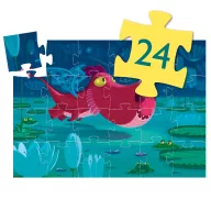   Djeco Formadobozos puzzle - Cuki sárkány, 24 db-os - Edmond the dragon