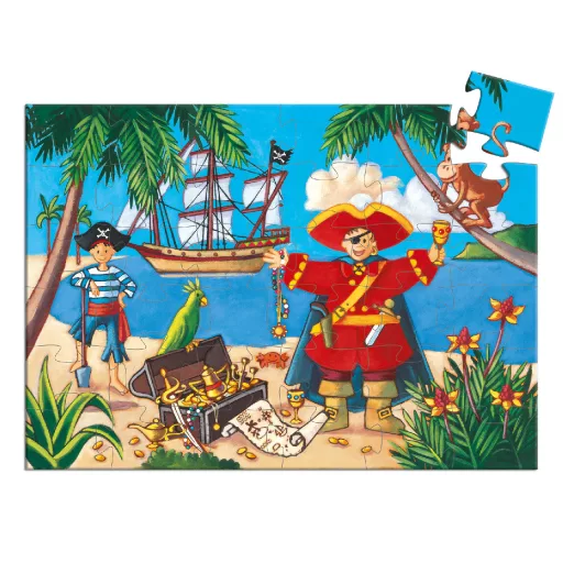 Djeco Formadobozos puzzle - Kalózok kincse, 36 db-os - The pirate and his treasure