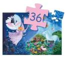 Djeco Tündér és az egyszarvú 36 darabos formadobozos puzzle tündér alakú díszdobozban