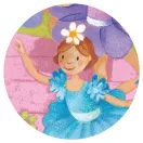 Djeco Balerina virággal 36 darabos formadobozos puzzle rózsaszín tütüs balerinát ábrázoló díszdobozban