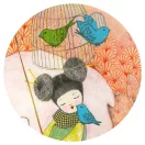 Djeco Kokesi baba formadobozos puzzle 36 darabos kiadásban japán mintás sziluettdobozban