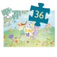 Djeco Tavasz hercegnő 36 darabos puzzle hercegnő alakú díszdobozának elölnézete