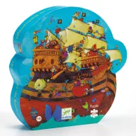 Djeco Barbarossa hajója 54 darabos formadobozos puzzle különleges hajó alakú doboza