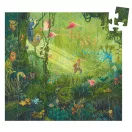 A kirakott 54 darabos Djeco dzsungel puzzle a sűrű esőerdő állataival és növényeivel