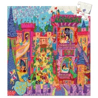 Djeco Tündérek kastélya 54 darabos formadobozos puzzle rózsaszín kastély alakú dobozban