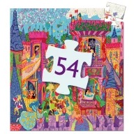 Djeco Tündérek kastélya 54 darabos formadobozos puzzle rózsaszín kastély alakú dobozban
