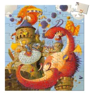   Djeco Formadobozos puzzle - Vaillant és a sárkány, 54 db-os - Vaillant and the dragon