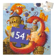   Djeco Formadobozos puzzle - Vaillant és a sárkány, 54 db-os - Vaillant and the dragon