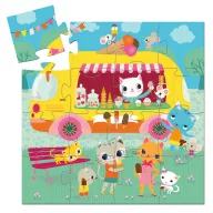   Djeco Formadobozos puzzle - Fagyis kocsi, 16 db-os - Ice cream truck