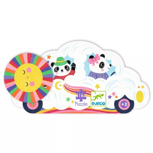 Djeco Formadobozos puzzle - Felhőjáró, 16 db-os - Cloud car