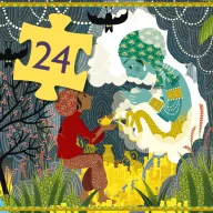 Djeco Aladdin formadobozos puzzle különleges alakú díszdoboza Aladdinnak és a kék dzsinnek az ábrázolásával