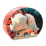 Djeco Teo a kis dínó 24 darabos formadobozos puzzle Triceratops alakú tárolódobozban