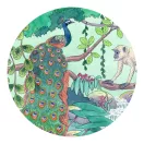 Djeco dzsungel puzzle közeli részlet egy színes páváról és egy majomról a fán