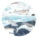 Részletfotó a Djeco sarkvidéki puzzle-ből fókákkal és tengeri állatokkal