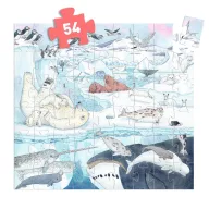 Djeco Élet a sarkvidéken 54 darabos puzzle jegesmedve mintás formadoboza