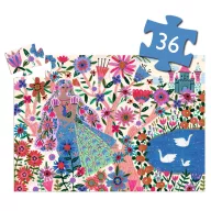   Djeco Formadobozos puzzle - Hercegnő és a páva, 36 db-os - The princess and her peacock