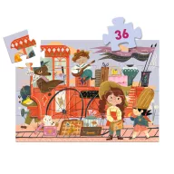   Djeco Formadobozos puzzle - Mia utazása, 36 db-os - Mia's Journey