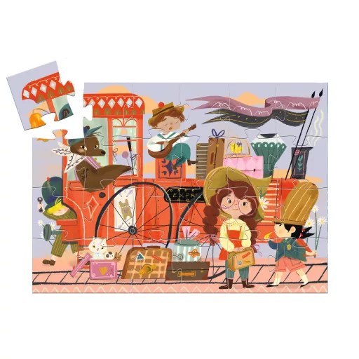 Djeco Formadobozos puzzle - Mia utazása, 36 db-os - Mia's Journey
