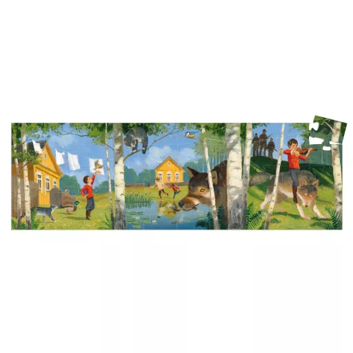 Djeco Formadobozos puzzle - Péter és a farkas, 50 db-os - Peter and the Wolf