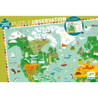 Djeco Lenyűgöző világ 200 darabos megfigyelő puzzle illusztrált doboza