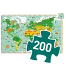 Djeco Lenyűgöző világ 200 darabos megfigyelő puzzle világtérkép mintás doboza