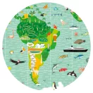 Djeco Lenyűgöző világ 200 darabos megfigyelő puzzle világtérkép mintás doboza