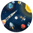 Djeco Megfigyeltető puzzle - A világűr 200 darabos doboza az ismeretterjesztő füzettel