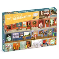   Djeco Megfigyeltető puzzle - A múzeumban, 500 db-os - At the Museum + booklet