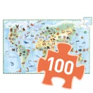 Djeco Föld állatai megfigyelő puzzle 100 darabos doboza kék színben
