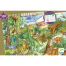 Illusztráció a Djeco dinoszauruszos megfigyelő puzzle kirakójáról