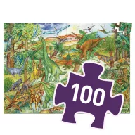 Djeco 100 darabos dinoszauruszos megfigyelő puzzle doboza füzettel