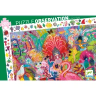 Djeco Riói karnevál 200 darabos megfigyelő puzzle zöld doboza színes illusztrációval