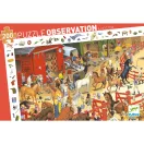 A Djeco lovas megfigyelő puzzle részletgazdag grafikája lovakkal és lovasokkal