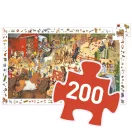 Djeco lovaglás témájú 200 darabos megfigyelő puzzle piros doboza