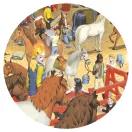 Djeco lovaglás témájú 200 darabos megfigyelő puzzle piros doboza