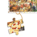 Djeco lovaglás témájú 200 darabos megfigyelő puzzle piros doboza