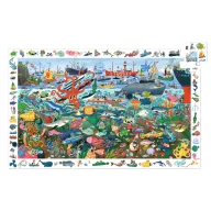 Djeco Tenger titkai 200 darabos megfigyelő puzzle kék doboza és a tengeri mintás kirakó