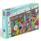 Kék színű Djeco Crazy Town 200 darabos megfigyelő puzzle doboza színes karakterekkel
