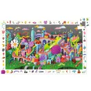 Djeco Őrült város 200 darabos megfigyelő puzzle doboza és illusztrációja