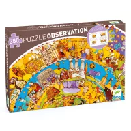 Djeco Történelem megfigyelő puzzle doboza a 350 darabos spirál kirakóval és füzettel