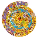 A készre kirakott Djeco Történelem puzzle kerek spirál alakban, az őskortól a modern korig
