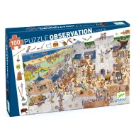 Djeco Bevehetetlen vár 100 darabos megfigyelő puzzle doboza színes rajzzal