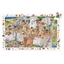 A teljes kirakott Djeco Bevehetetlen vár puzzle a keresőszegéllyel és a poszterrel