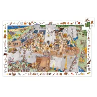 Djeco Bevehetetlen vár 100 darabos megfigyelő puzzle doboza színes rajzzal