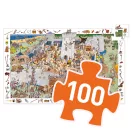 Djeco Bevehetetlen vár 100 darabos megfigyelő puzzle doboza színes rajzzal