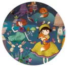 Djeco Elvarázsolt erdő 100 darabos megfigyelő puzzle rózsaszín doboza erdei állatokkal és tündérekkel