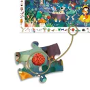 Djeco Elvarázsolt erdő 100 darabos megfigyelő puzzle rózsaszín doboza erdei állatokkal és tündérekkel