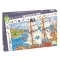 Djeco Kalózok 100 darabos megfigyelő puzzle lila doboza kalózhajós mintával