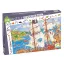 Djeco Kalózok 100 darabos megfigyelő puzzle lila doboza kalózhajós mintával